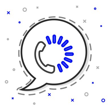 Çizgi Gıda sipariş simgesi beyaz arkaplanda izole edildi. Cep telefonuyla sipariş verin. Restoran yemek teslimatı konsepti. Renkli taslak konsepti. Vektör İllüstrasyonu.