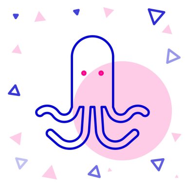 Ahtapot simgesi beyaz arkaplanda izole edildi. Renkli taslak konsepti. Vektör.