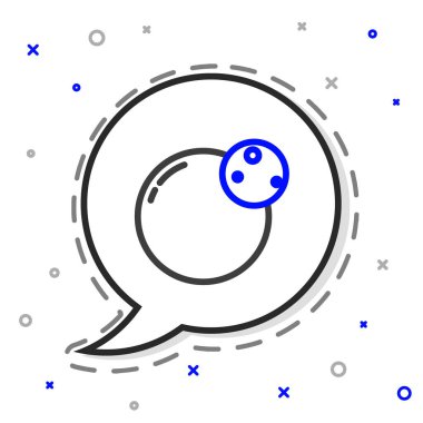 Çizgi Gezegeni simgesi beyaz arkaplanda izole edildi. Renkli taslak konsepti. Vektör.