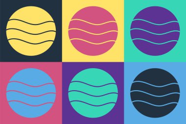 Pop Art Planet simgesi renk arkaplanında izole edildi. Vektör.