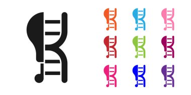 Siyah genetiği değiştirilmiş tavuk simgesi beyaz arkaplanda izole edilmiş. Şırınga tavuğa enjekte ediliyor. Simgeleri renklendirin. Vektör.