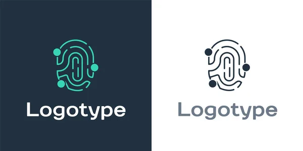 Logotype Icône Empreinte Digitale Isolée Sur Fond Blanc Icône Application — Image vectorielle