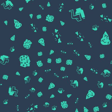 Kırık kemikleri, kabızlığı, sedef hastalığını, egzama isiliğini ve Hepatit virüsünü sorunsuz bir kalıba oturt. Vektör.