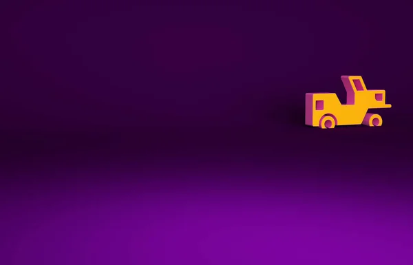 Ікона Orange Military Jeep Ізольована Фіолетовому Фоні Концепція Мінімалізму Рендеринг — стокове фото