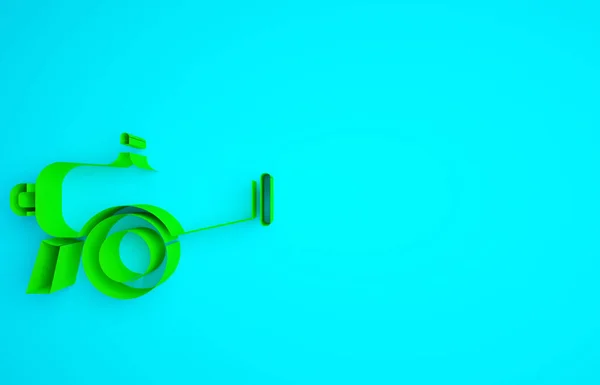 Grüne Kanone Symbol Isoliert Auf Blauem Hintergrund Minimalismus Konzept Illustration — Stockfoto