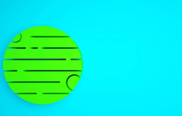 Green Planet Symbol Isoliert Auf Blauem Hintergrund Minimalismus Konzept Illustration — Stockfoto