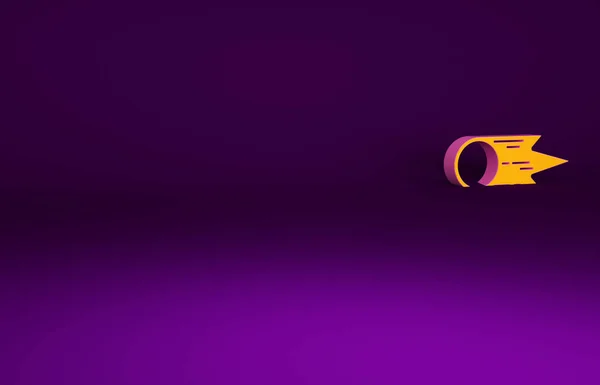 Cometa Naranja Cayendo Icono Rápido Aislado Sobre Fondo Púrpura Concepto —  Fotos de Stock