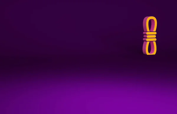 Icono Cuerda Naranja Escalador Aislado Sobre Fondo Púrpura Deporte Extremo — Foto de Stock