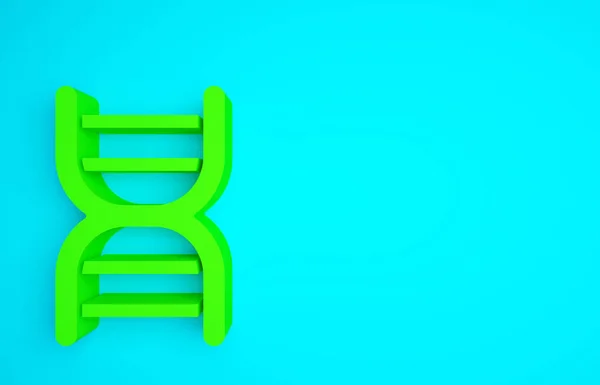 Groen Dna Symbool Pictogram Geïsoleerd Blauwe Achtergrond Minimalisme Concept Illustratie — Stockfoto