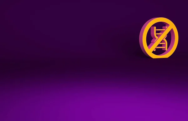 Ікона Orange Stop Gmo Ізольована Фіолетовому Фоні Генетично Модифікований Організм — стокове фото