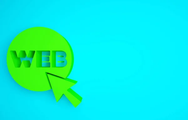 Zöld Web Grafikai Tervezés Ikon Elszigetelt Kék Háttérrel Kreatív Fejlesztés — Stock Fotó