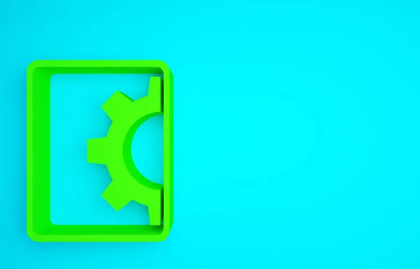 Green Software, web development, programming concept icon isolated on blue background. Programming language and program code on screen tablet. Minimalism concept. 3d illustration 3D render.