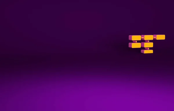 Ікона Orange Site Ізольована Фіолетовому Фоні Концепція Мінімалізму Рендеринг — стокове фото
