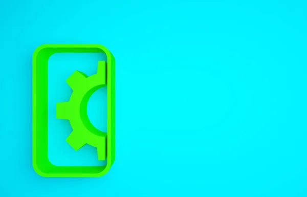Zöld Szoftver Webfejlesztés Programozási Koncepció Ikon Elszigetelt Kék Háttérrel Programozási — Stock Fotó