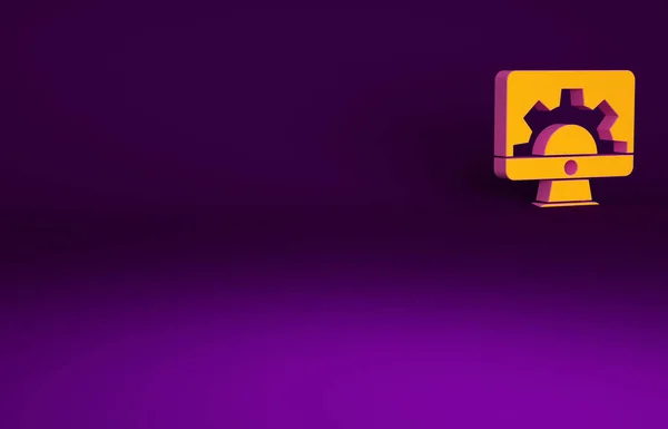 Orange Software Веб Розробка Піктограма Концепції Програмування Ізольовані Фіолетовому Фоні — стокове фото