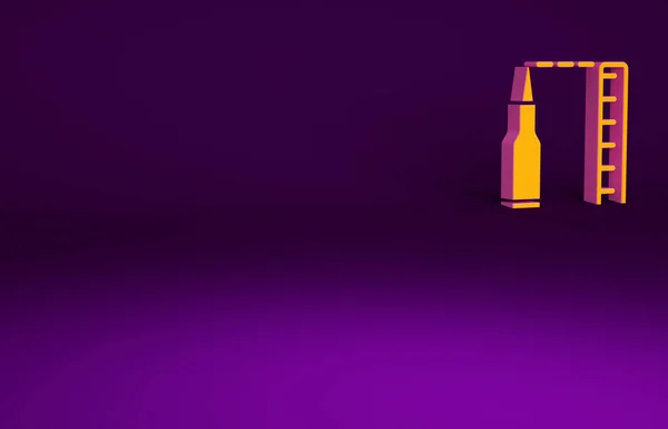 Иконка Orange Bullet Выделена Фиолетовом Фоне Концепция Минимализма Рендеринг — стоковое фото