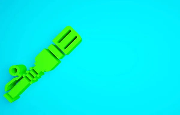 Groene Rkg Tank Handgranaat Pictogram Geïsoleerd Blauwe Achtergrond Minimalisme Concept — Stockfoto