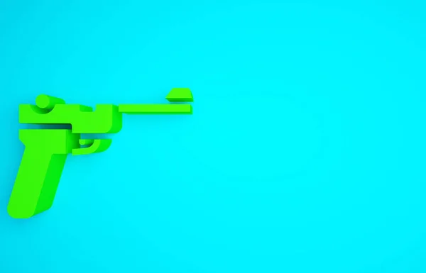 Green Mauser Gun Icon Isolated Blue Background Mauser C96 Semi — Stock Photo, Image