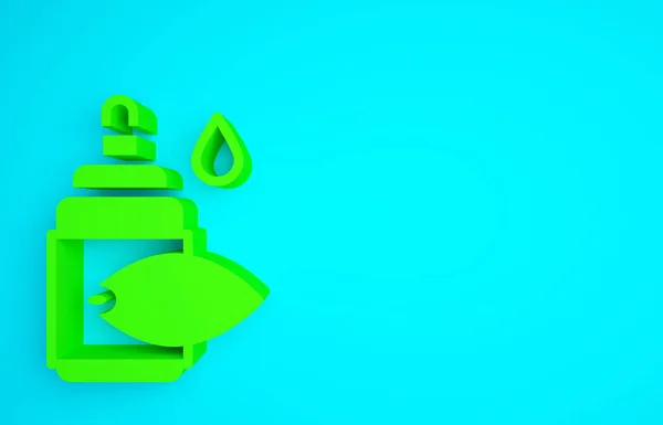 Піктограма Пляшки Зеленим Оком Ізольована Синьому Фоні Концепція Мінімалізму Ілюстрація — стокове фото