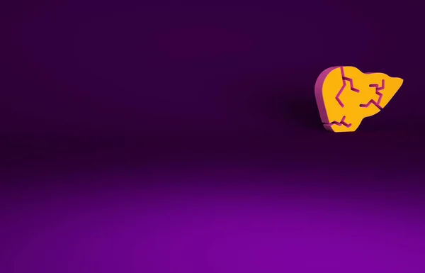 Вирус Оранжевого Гепатита Иконе Печени Человека Выделен Фиолетовом Фоне Всемирный — стоковое фото