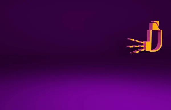 Icono Del Inhalador Naranja Aislado Sobre Fondo Púrpura Respiración Para —  Fotos de Stock