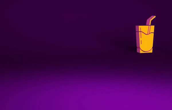 Помаранчевий Коктейль Алкогольний Напій Ізольовані Фіолетовому Фоні Концепція Мінімалізму Ілюстрація — стокове фото