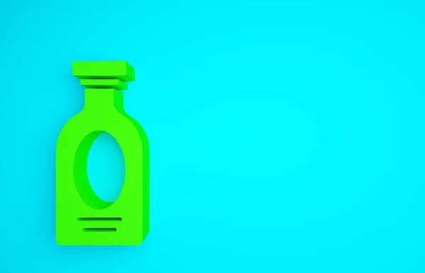 Bebida Alcohólica Verde Icono Botella Ron Aislado Sobre Fondo Azul — Foto de Stock