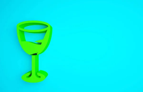Скляна Піктограма Зеленого Вина Ізольована Синьому Фоні Виноградниковий Знак Концепція — стокове фото