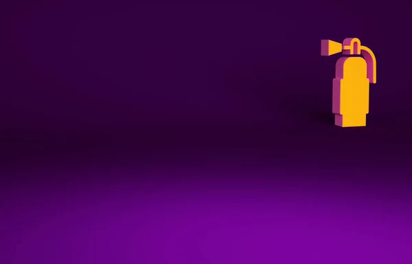 Ікона Помаранчевого Вогнегасника Ізольована Фіолетовому Тлі Концепція Мінімалізму Рендеринг — стокове фото