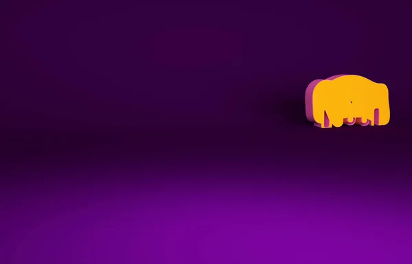 Costillas Cerdo Parrilla Naranja Icono Aislado Sobre Fondo Púrpura Concepto —  Fotos de Stock