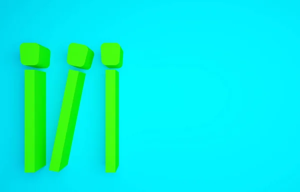 Green Matches Icoon Geïsoleerd Blauwe Achtergrond Minimalisme Concept Illustratie Renderen — Stockfoto