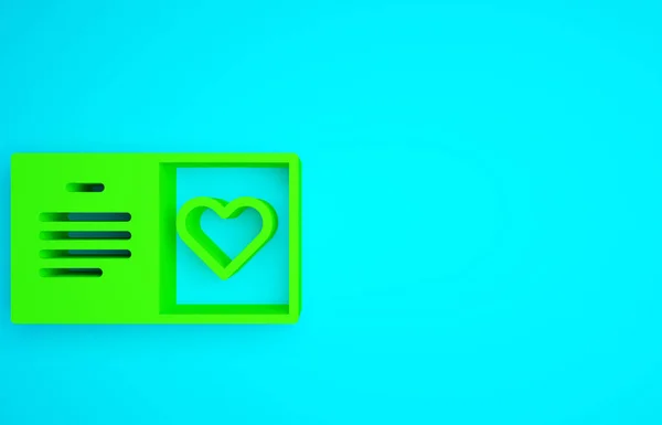 Grüner Valentinstag Party Flyer Symbol Isoliert Auf Blauem Hintergrund Festplakatvorlage — Stockfoto