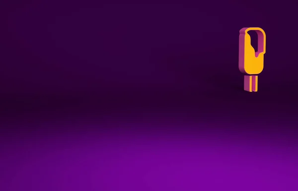 Icono Helado Naranja Aislado Sobre Fondo Púrpura Dulce Símbolo Concepto —  Fotos de Stock