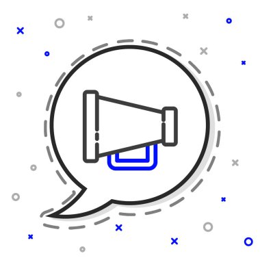 Beyaz arkaplanda Hat Megafonu simgesi izole edildi. Sözcü işareti. Renkli taslak konsepti. Vektör İllüstrasyonu.