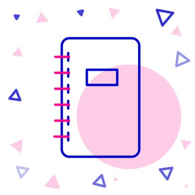 Satır Defteri simgesi beyaz arkaplanda izole edildi. Spiral not defteri simgesi. Okul defteri. Yazı tahtası. Okul günlüğü. Renkli taslak konsepti. Vektör İllüstrasyonu.