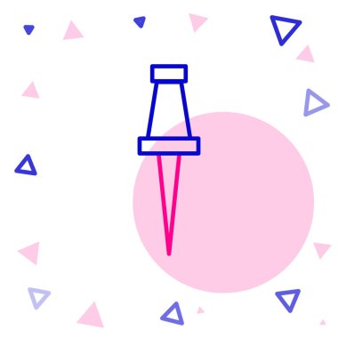 Çizgi itme simgesi beyaz arkaplanda izole edildi. Raptiye işareti. Renkli taslak konsepti. Vektör İllüstrasyonu.