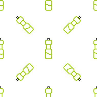 Su ikonu çizgisi beyaz arka planda izole edilmiş. Soda su içme tabelası. Vektör İllüstrasyonu.