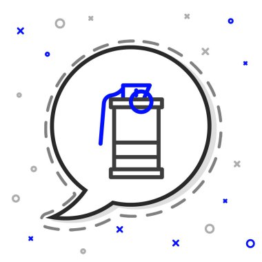 Çizgili El bombası ikonu beyaz arkaplanda izole edildi. Bomba patlaması. Renkli taslak konsepti. Vektör.