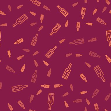 Kahverengi çizgi tıbbi dijital termometre, tıbbi inceleme ikonu kırmızı arka planda izole edilmiş, pürüzsüz desen. Vektör.