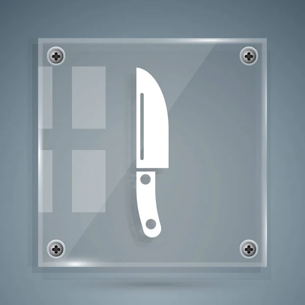 Icône Couteau Blanc Isolé Sur Fond Gris Symbole Couverts Panneaux — Image vectorielle
