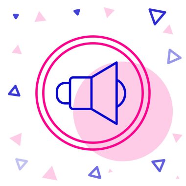 Hat Hoparlörü sesi, ses sembolü, beyaz arkaplanda izole edilmiş medya müzik simgesi. Renkli taslak konsepti. Vektör İllüstrasyonu.