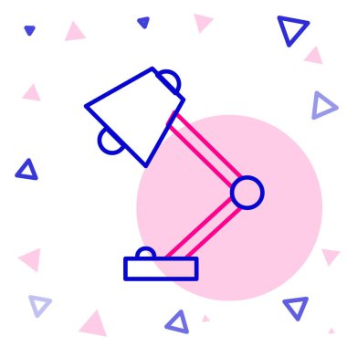 Çizgi Masa Lambası simgesi beyaz arkaplanda izole edildi. Renkli taslak konsepti. Vektör İllüstrasyonu.