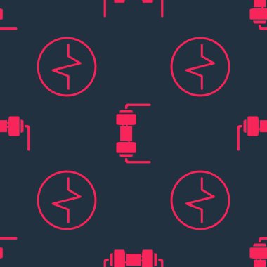 Elektrik devresi şemasını ve Direniş elektriğini kusursuz bir şablona ayarla. Vektör.