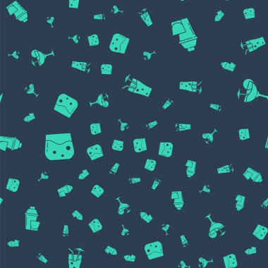 Kokteyl, karıştırıcı, bir bardak viski ve kusursuz desen hazırla. Vektör.