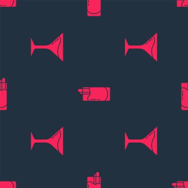 Martini bardağı ve kokteyl Bloody Mary 'yi kusursuz bir şekilde hazırla. Vektör.