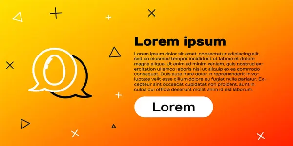 Line Sprechblase Mit Osterei Symbol Isoliert Auf Gelbem Hintergrund Frohe — Stockvektor