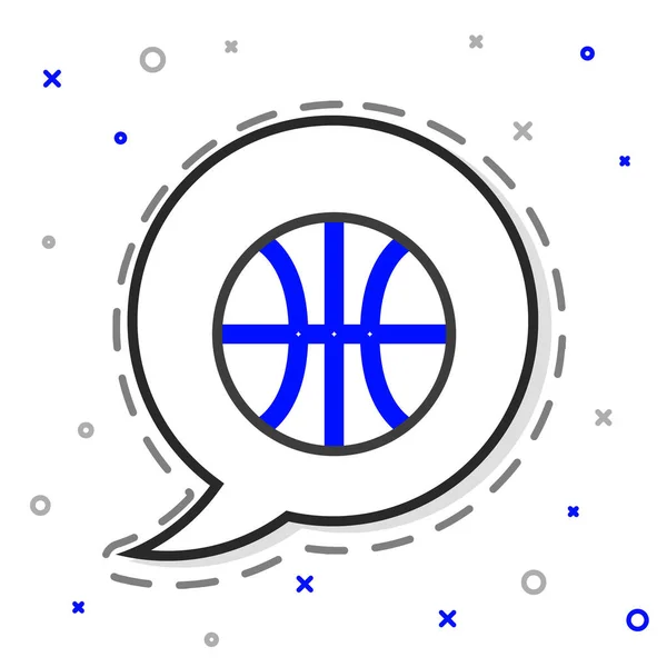 Line Basketbal Ikona Izolované Bílém Pozadí Sportovní Symbol Barevný Koncept — Stockový vektor