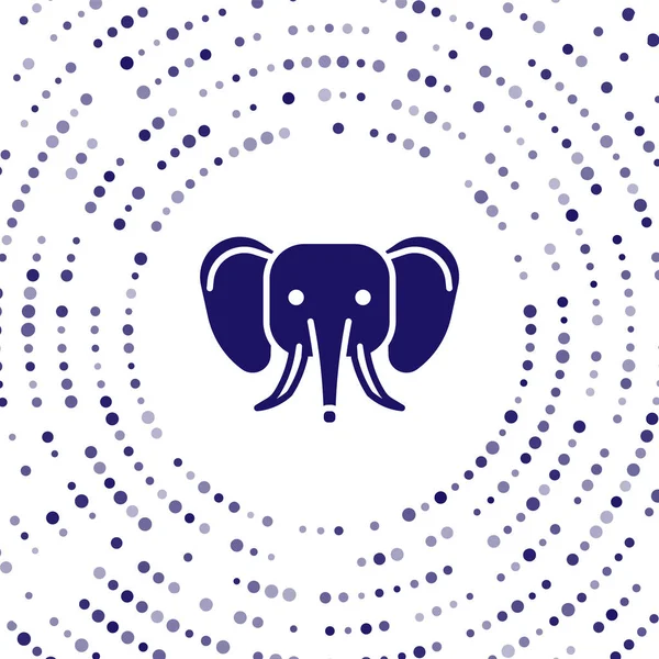 Icône Éléphant Bleu Isolé Sur Fond Blanc Cercle Abstrait Points — Image vectorielle