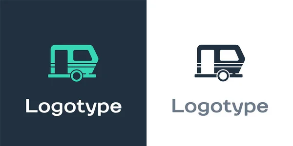 Logotyp Karavan Ikona Izolované Bílém Pozadí Cestovní Karavan Karavan Obytný — Stockový vektor