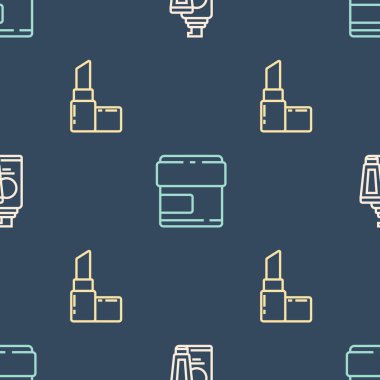 Krem ya da losyon kozmetik tüpü, ruj ve pürüzsüz desen ayarlayın. Vektör.